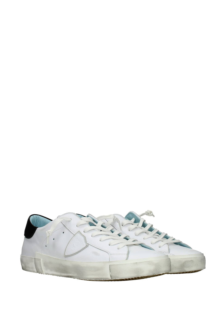 Sneakers Prsx Pelle Bianco Grigio - Philippe Model - Uomo