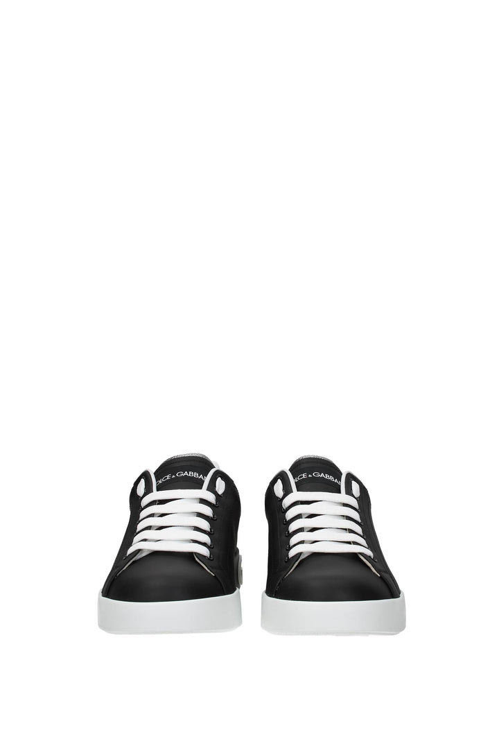 Sneakers Pelle Nero Argento - Dolce&Gabbana - Uomo