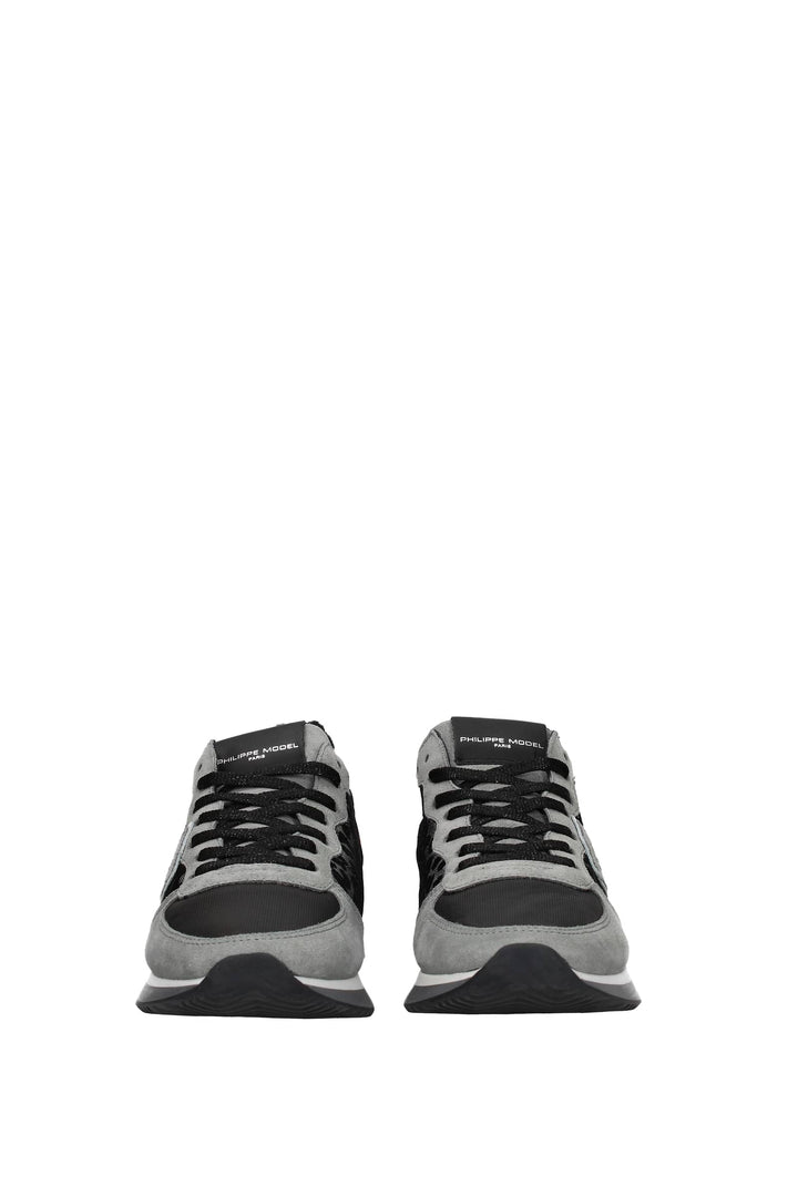 Sneakers Trpx Camoscio Argento Rosso - Philippe Model - Donna