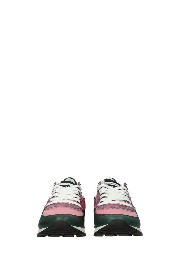 Sneakers Montecarlo Raso Verde Rosa - Philippe Model - Donna