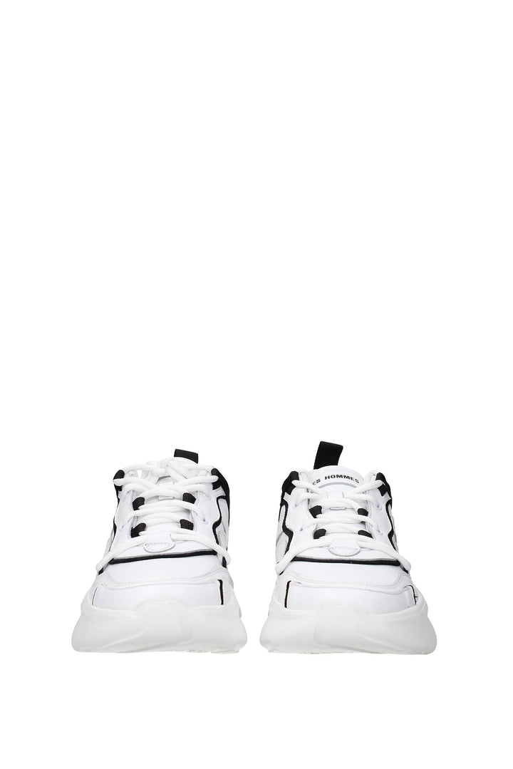 Sneakers Pelle Bianco Nero - Les Hommes - Uomo