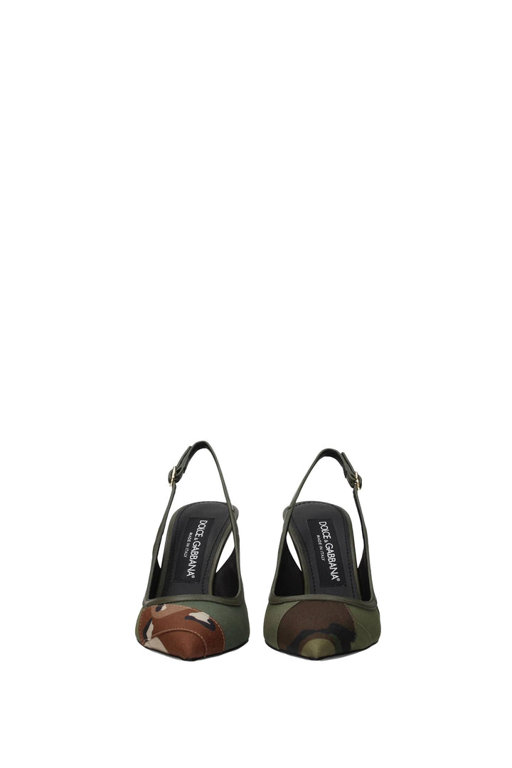 Sandali Tessuto Verde Verde Militare - Dolce&Gabbana - Donna