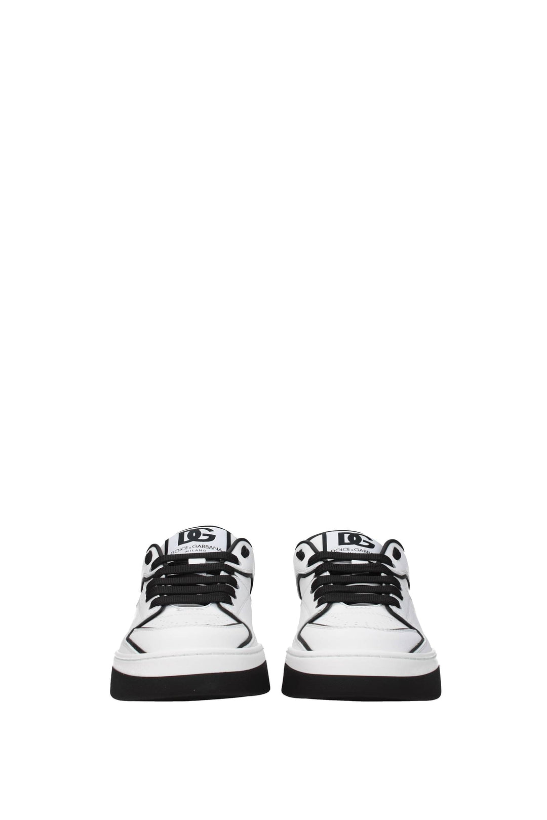 Sneakers New Roma Pelle Bianco Nero - Dolce&Gabbana - Donna