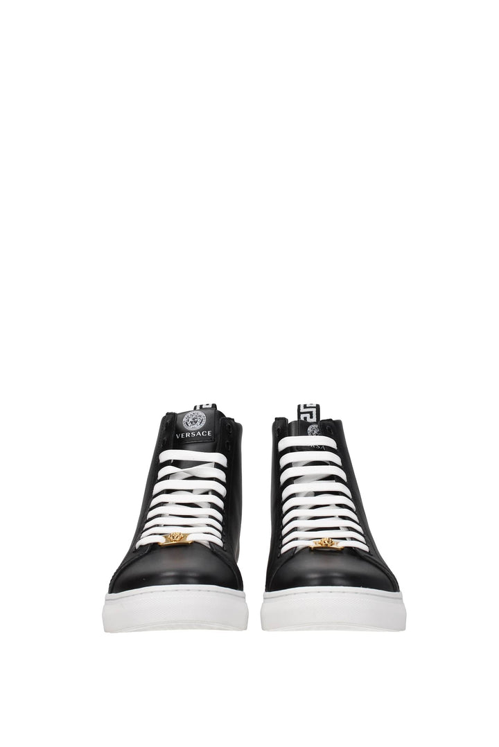 Sneakers Pelle Nero Oro - Versace - Uomo