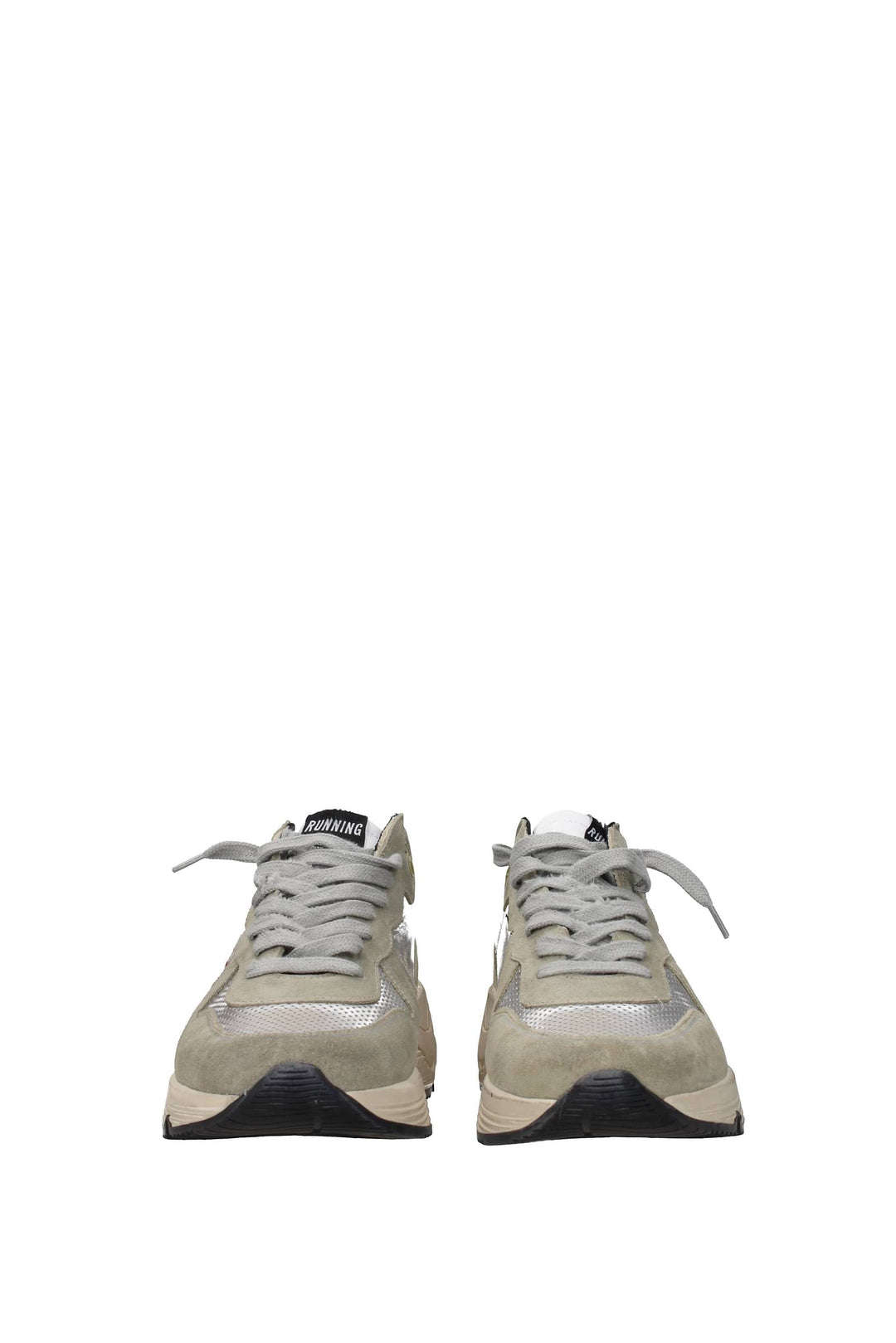 Sneakers Running Sole Camoscio Grigio Argento - Golden Goose - Uomo