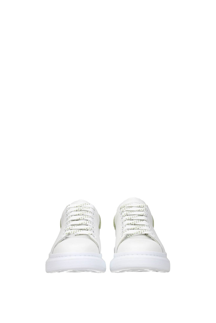 Sneakers Oversize Pelle Bianco Salvia - Alexander McQueen - Donna