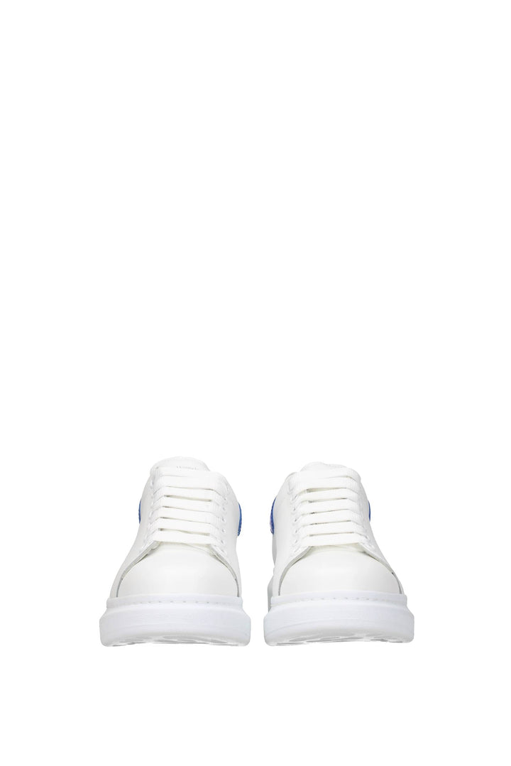 Sneakers Oversize Pelle Bianco Blu Marino - Alexander McQueen - Donna