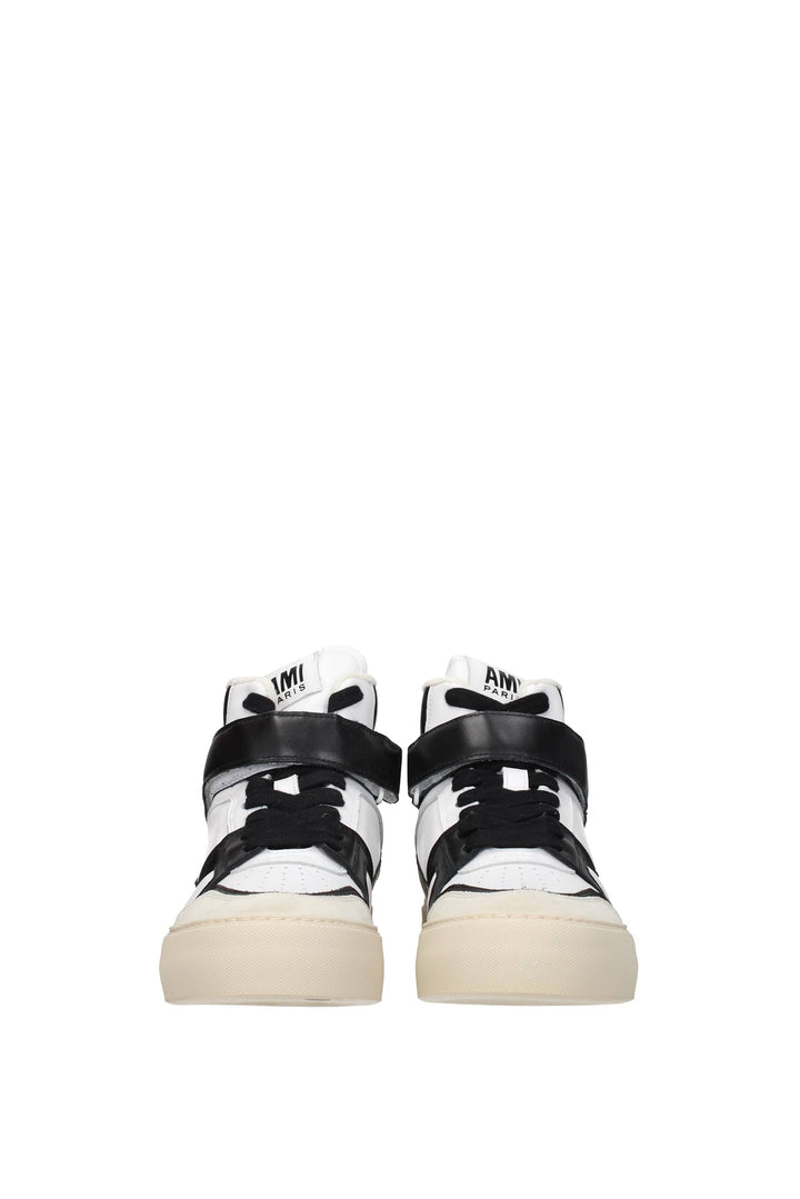 Sneakers Pelle Bianco Nero - Ami - Uomo