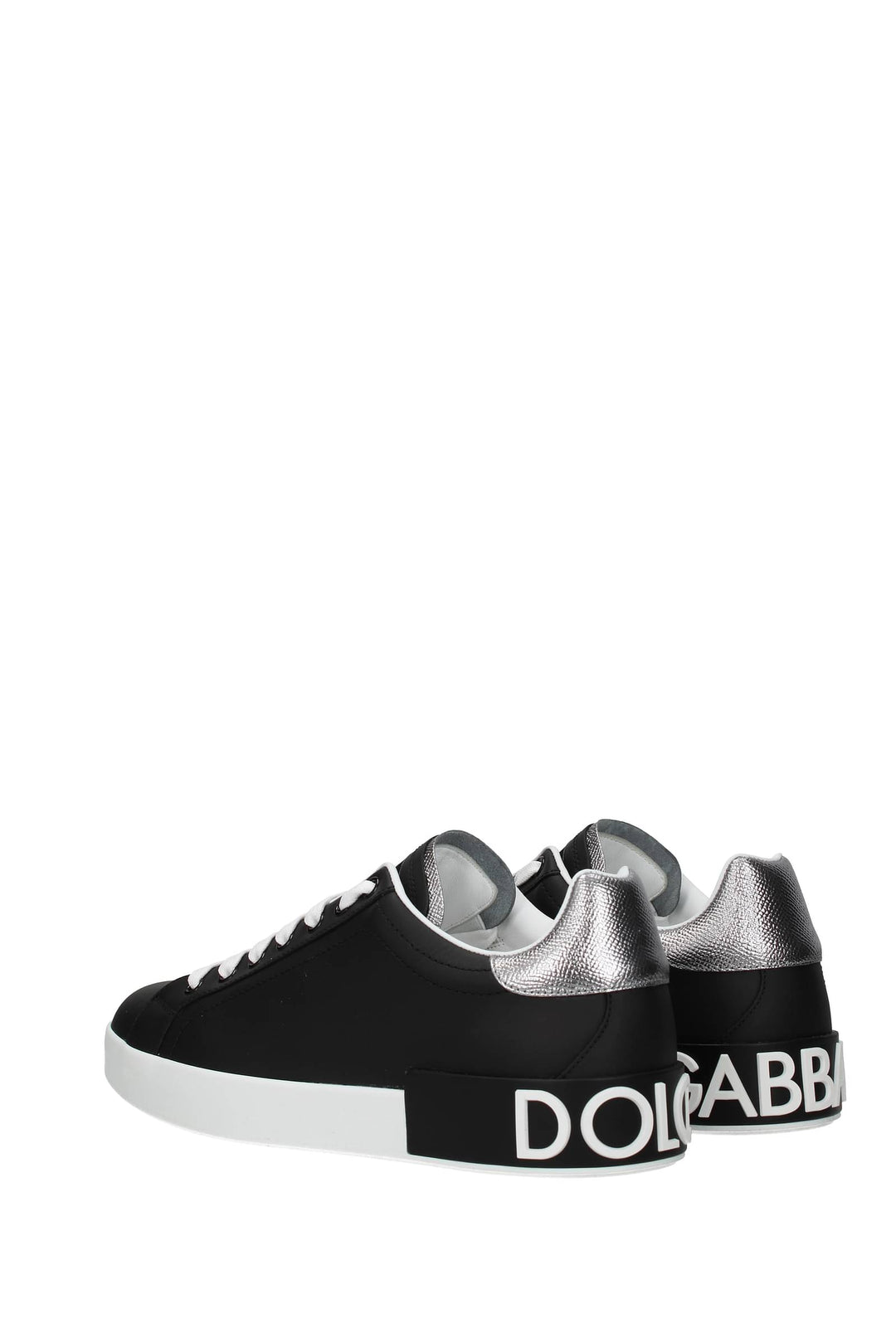 Sneakers Pelle Nero Argento - Dolce&Gabbana - Uomo