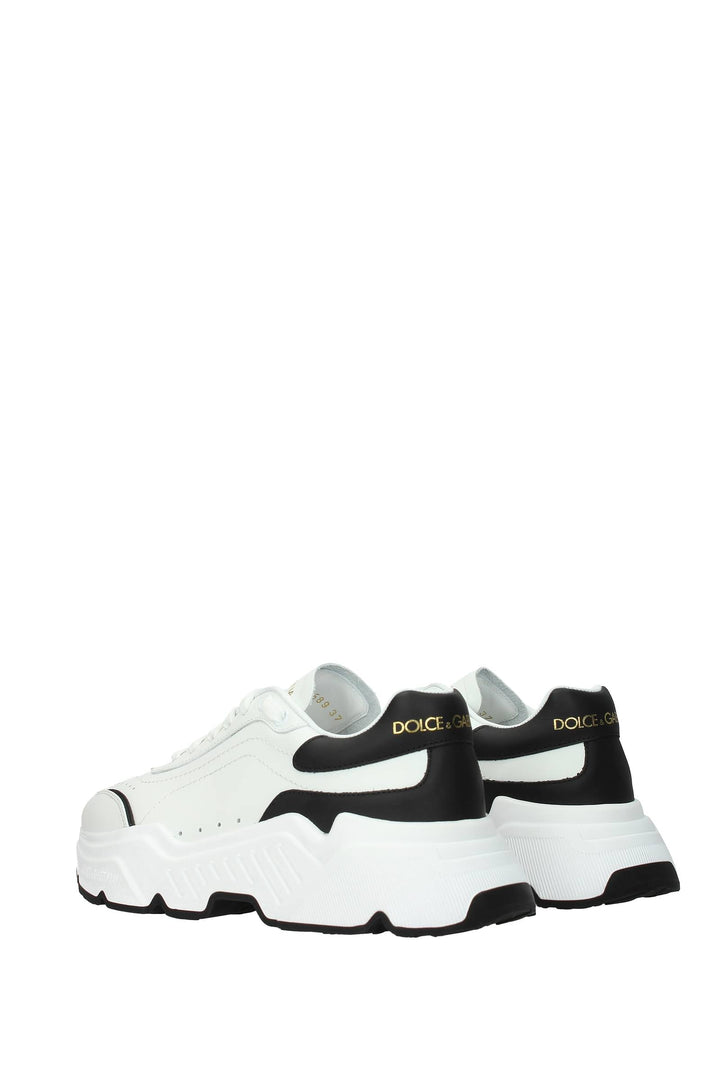Sneakers Daymaster Pelle Bianco Nero - Dolce&Gabbana - Donna