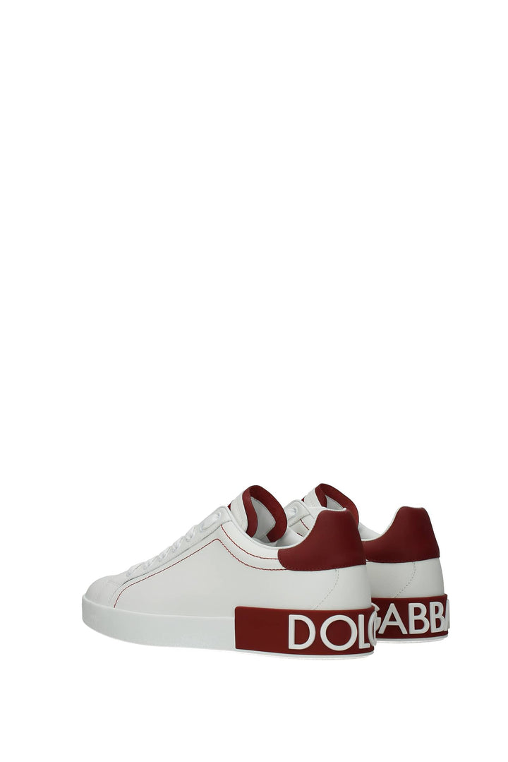 Sneakers Pelle Bianco Rosso - Dolce&Gabbana - Uomo