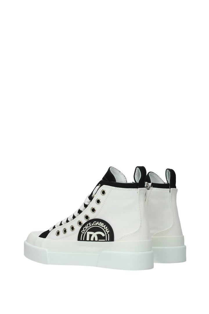 Sneakers Tessuto Bianco Nero - Dolce&Gabbana - Donna