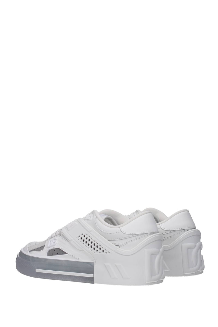 Sneakers Pelle Bianco Argento - Dolce&Gabbana - Uomo