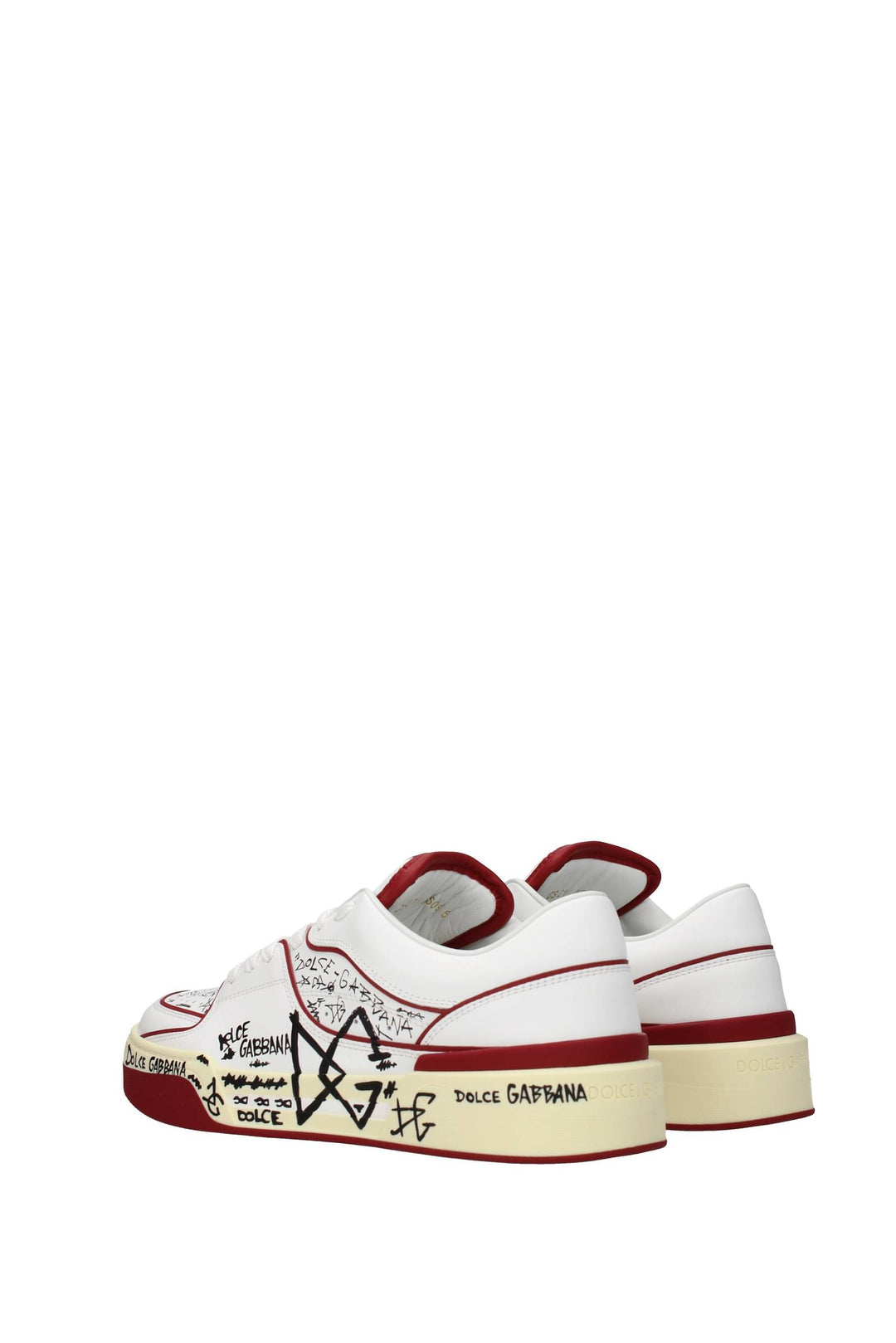 Sneakers Pelle Bianco Lampone - Dolce&Gabbana - Uomo