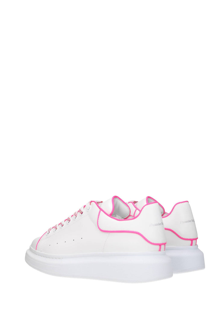 Sneakers Oversize Pelle Bianco Rosa Fluo - Alexander McQueen - Donna