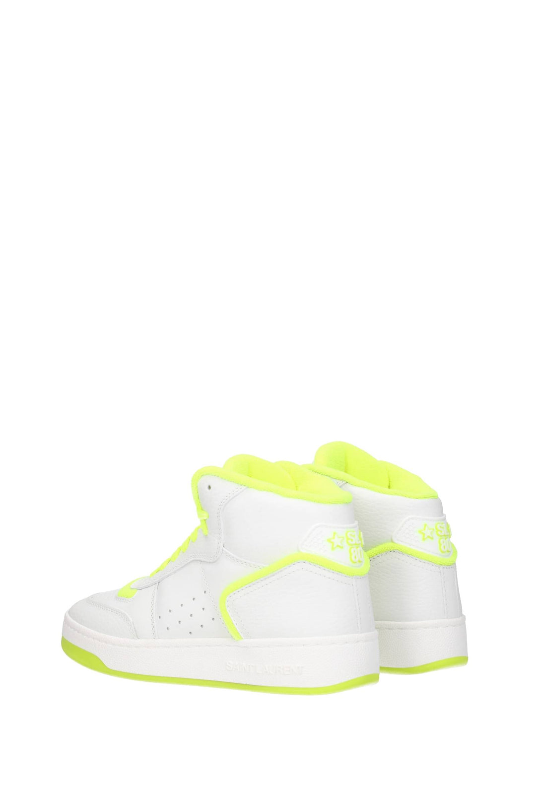 Sneakers Pelle Bianco Giallo Fluo - Saint Laurent - Donna