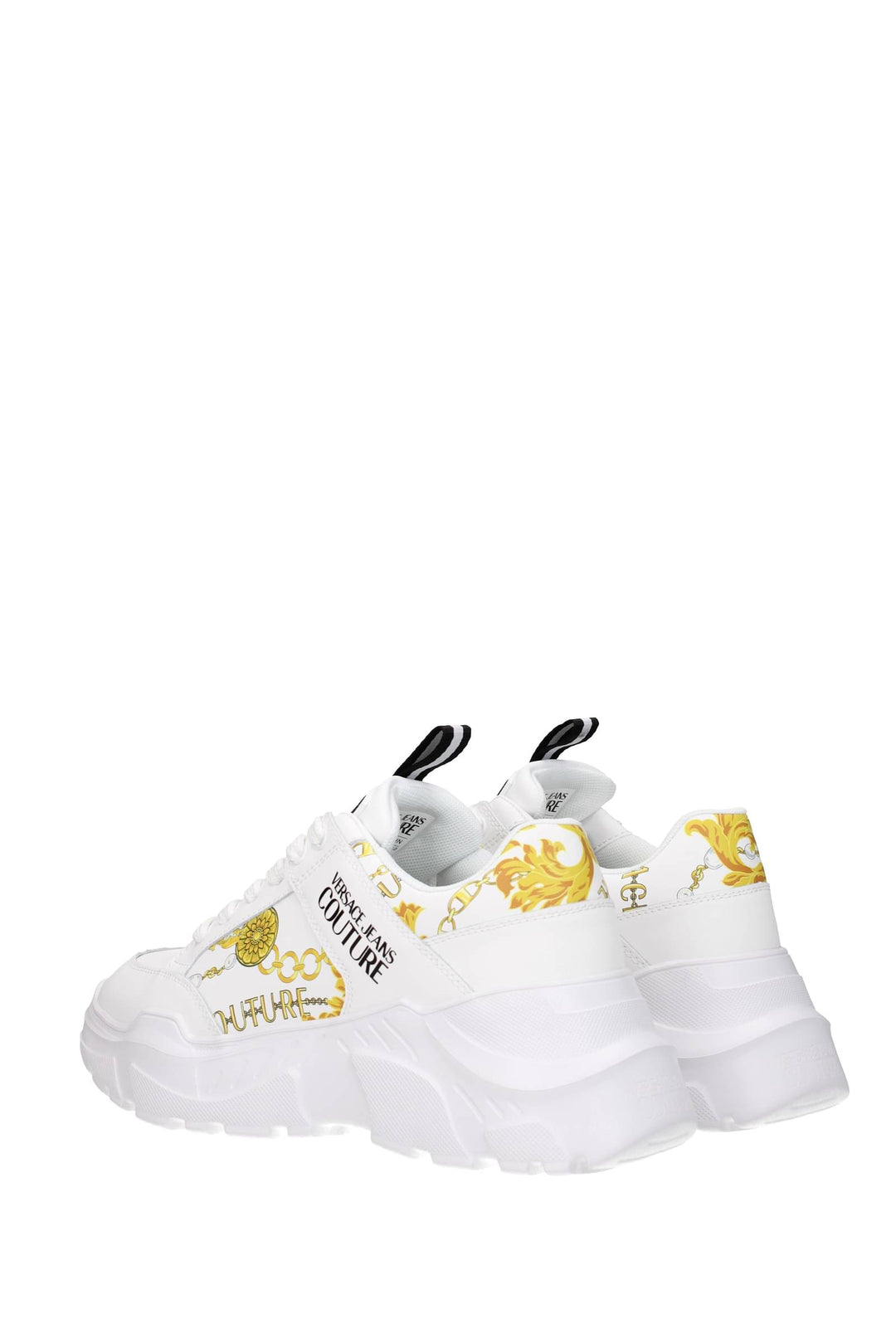 Versace Jeans Sneakers Couture Pelle Bianco Oro - Versace Jeans Couture - Uomo