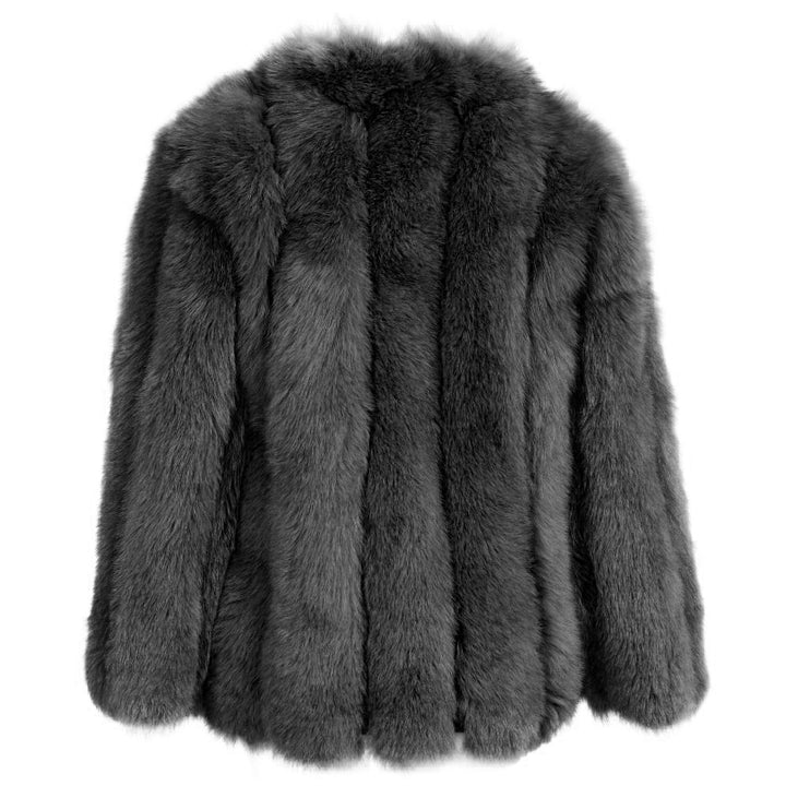 Giacca Reine Grigio Fumo in Pelliccia di Volpe